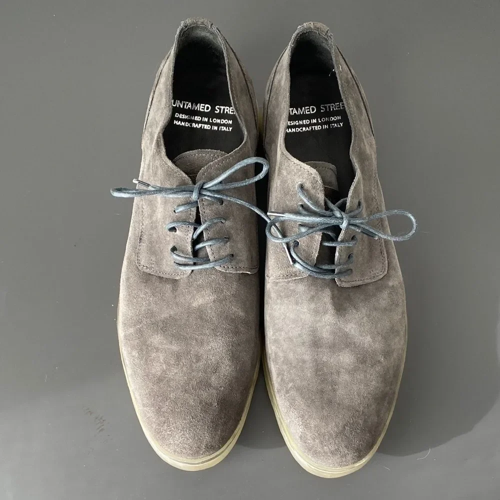 Untamed Street Gray Suede Men's Shoes 44 (US 10) Made in Italy Street Business